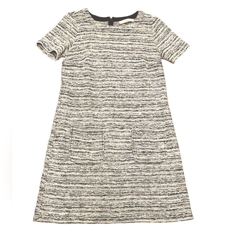 Loft Black and White Dress with Multi-Colored Specks (S)
